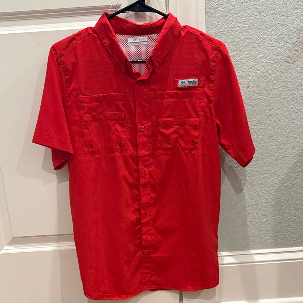 Columbia Boys Vibrant Red Casual Shirt